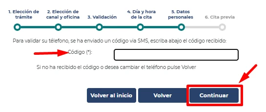 Verificacion SMS del SEPE